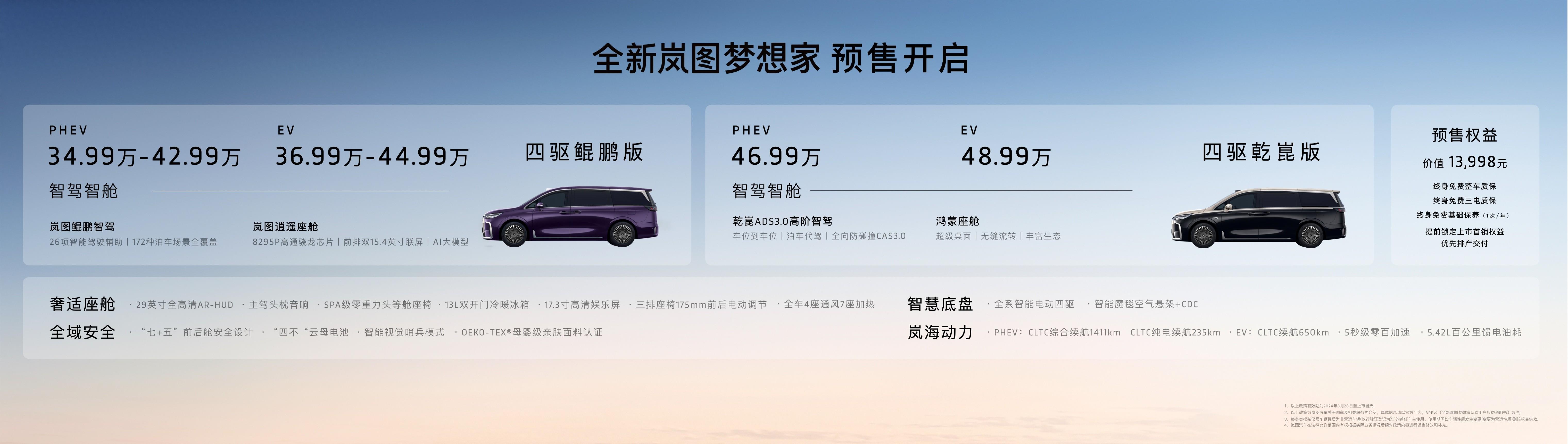 預(yù)售34.99萬(wàn)元起！嵐圖全新夢(mèng)想家開(kāi)啟預(yù)售