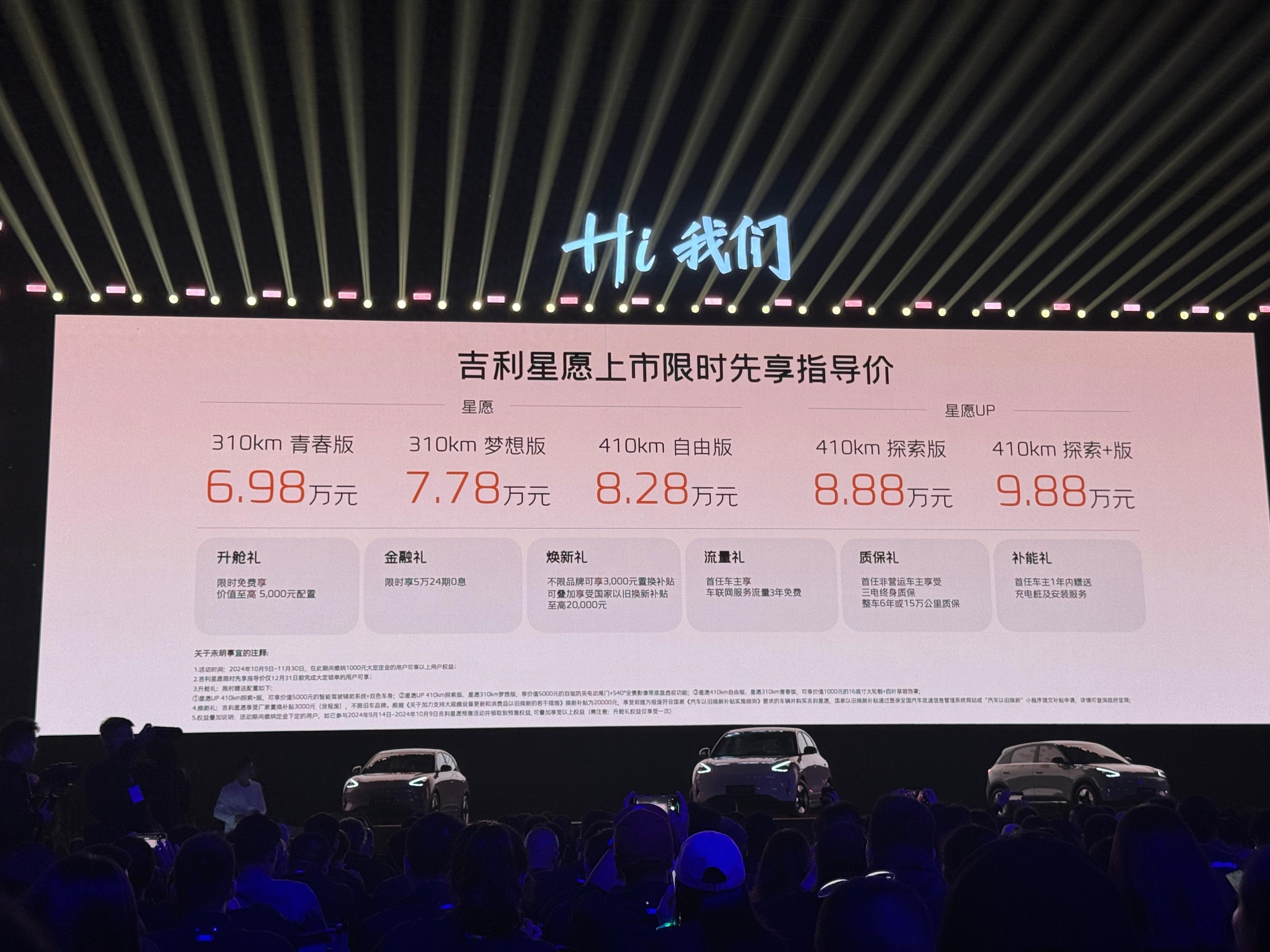 先享價(jià)6.98萬元起！吉利星愿正式上市