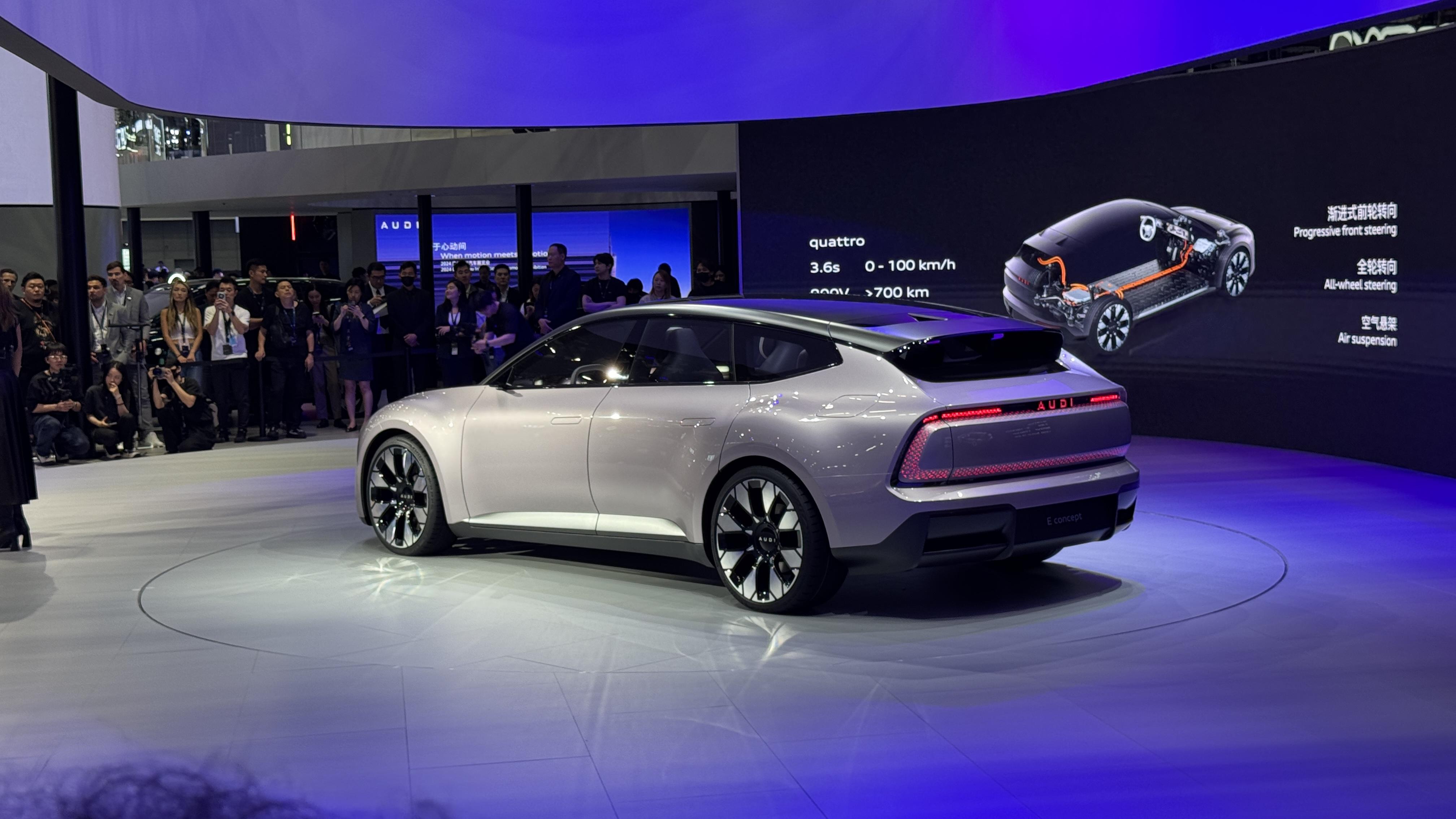 百公里加速3.6 s！奧迪全新品牌AUDI E概念車在廣州車展對外亮相